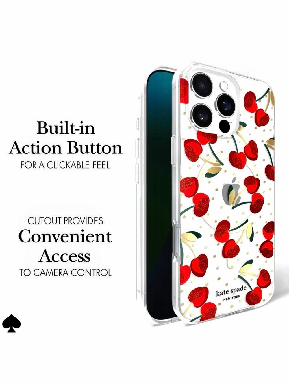 KATE SPADE Cherry Dot MagSafe IPhone 16 Pro Max hardshell phone case❤️❤️ - Picture 4 of 10